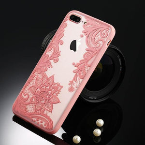 Planet Gates T2 Pink / For iPhone 5 5s SE USLION Sexy Floral Phone Case For Apple iPhone 7 8 6 6s 5 5s SE Plus Lace Flower Hard PC Cases Back Cover For iPhone X XR XS Max