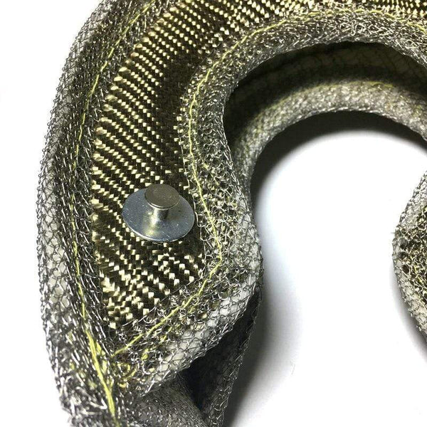 Planet Gates T3 Lava Fiber Turbo Blanket Engine Heat Shield Barrier Titanium Turbocharger Cover Turbine House With Metal Mesh
