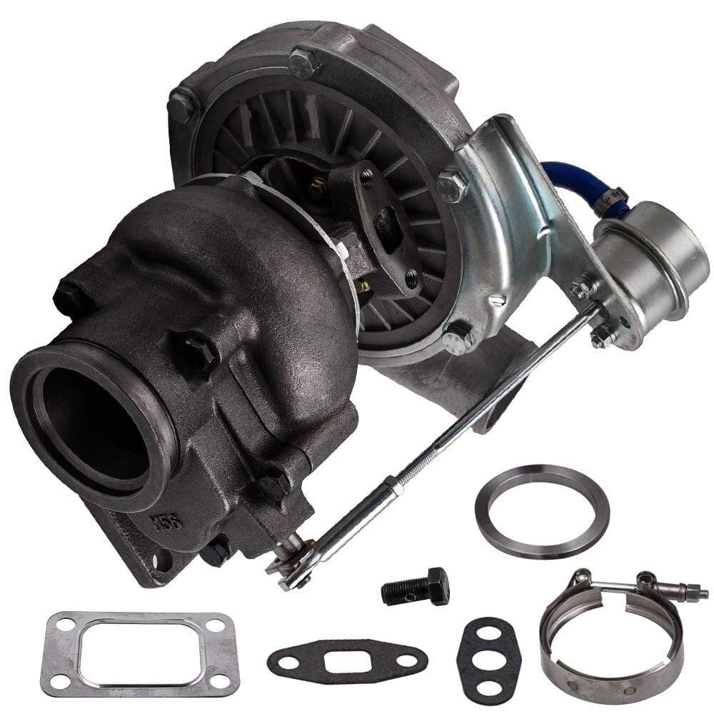 Planet Gates T3 T4 Universal Turbo Turbocharger 0.63A/R V Band Flange Oil Cold 420HP 2.5-3.5L for Stage III Wastegate