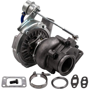 Planet Gates T3 T4 Universal Turbo Turbocharger 0.63A/R V Band Flange Oil Cold 420HP 2.5-3.5L for Stage III Wastegate