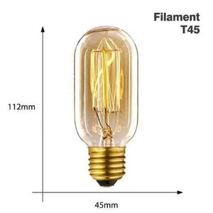 Planet Gates T45 filament / 220V E27 Edison Bulb E27 220V 40W ST64 A19 T45 G80 G95 G12 Retro Lamp Incandescent filament bulb lighting Vintage Light Bulb Edison Lamp