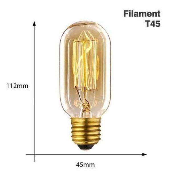 Planet Gates T45 filament / 220V E27 Edison Bulb E27 220V 40W ST64 A19 T45 G80 G95 G12 Retro Lamp Incandescent filament bulb lighting Vintage Light Bulb Edison Lamp