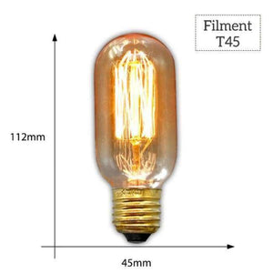 Planet Gates T45 Filament / E27 MACLOU Vintage Edison Bulb E27 220V Retro Lamp 40WAmpoule Vintage Light Bulb Edison Lamp Incandescent Light Filament Edison Bulb