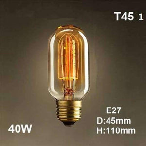 Planet Gates T45 filament / E27 Vintage Edison Bulb E27 220V Retro Lamp 40W Vintage Light Bulb Edison Lamp Incandescent Light Filament Edison Bulb