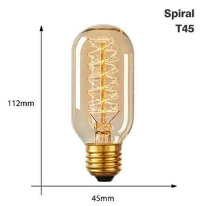 Planet Gates T45 spira / 220V E27 Edison Bulb E27 220V 40W ST64 A19 T45 G80 G95 G12 Retro Lamp Incandescent filament bulb lighting Vintage Light Bulb Edison Lamp