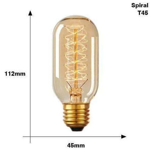 Planet Gates T45 spirai 220V / E27 2017 Edison Bulb E27 220V 40W ST64 A19 T45 G80 G95 G125 Incandescent filament bulb lighting Retro Edison Light Bulb
