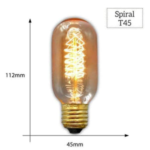 Planet Gates T45 Spiral / E27 MACLOU Vintage Edison Bulb E27 220V Retro Lamp 40WAmpoule Vintage Light Bulb Edison Lamp Incandescent Light Filament Edison Bulb