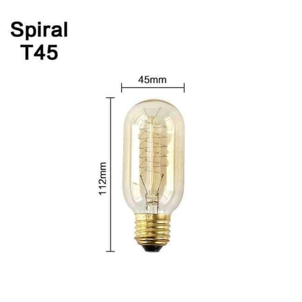 Planet Gates T45 Spirálová / E27 Retro Lampa E27 Vintage Žárovka 220V Žárovka Spirálová Víla Světlo LED Edison Žárovka Lampada Ampoule Bombillas