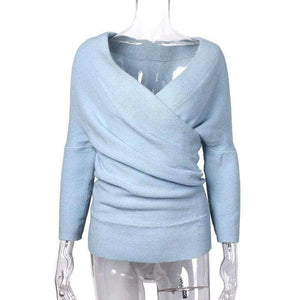 Planet Gates T865-Black / L Sexy V Neck Cross Knitted Sweater Women Pullover Hollow Out 2018 Winter Cashmere Women Sweater Backless Streetwear Jumper