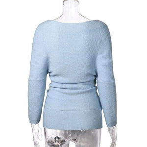 Planet Gates T865-Black / L Sexy V Neck Cross Knitted Sweater Women Pullover Hollow Out 2018 Winter Cashmere Women Sweater Backless Streetwear Jumper