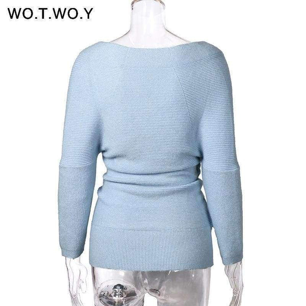 Planet Gates T865-Black / L Sexy V Neck Cross Knitted Sweater Women Pullover Hollow Out 2018 Winter Cashmere Women Sweater Backless Streetwear Jumper