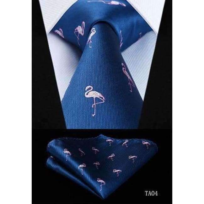 Planet Gates TA01 / China HISDERN Fashion Woven Classic Men Tie Necktie  Classic Animals 3.4" Silk Tie Pocket Square Party Wedding Handkerchief Set