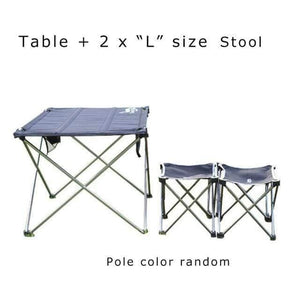 Planet Gates Table and 2 L stool Camping Foldable Chair & Stool Aluminium Alloy Outdoor Picnic DIY Chair and Table Desk Lightweight BBQ Fishing Tools