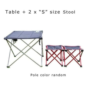 Planet Gates Table and 2 S stool Camping Foldable Chair & Stool Aluminium Alloy Outdoor Picnic DIY Chair and Table Desk Lightweight BBQ Fishing Tools