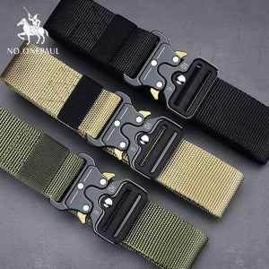 Tactical Belt Military High Quality Nylon Men's Training Belt Metal Multifunctional Buckle Outdoor Sports Hook New