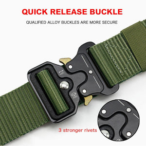Tactical Belt Nylon Army Belt New Men's Military Multifunction Buckle Outdoor Sports Hook Belt 125/135cm Wide3.8cm