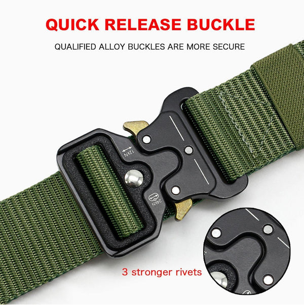 Tactical Belt Nylon Army Belt New Men's Military Multifunction Buckle Outdoor Sports Hook Belt 125/135cm Wide3.8cm