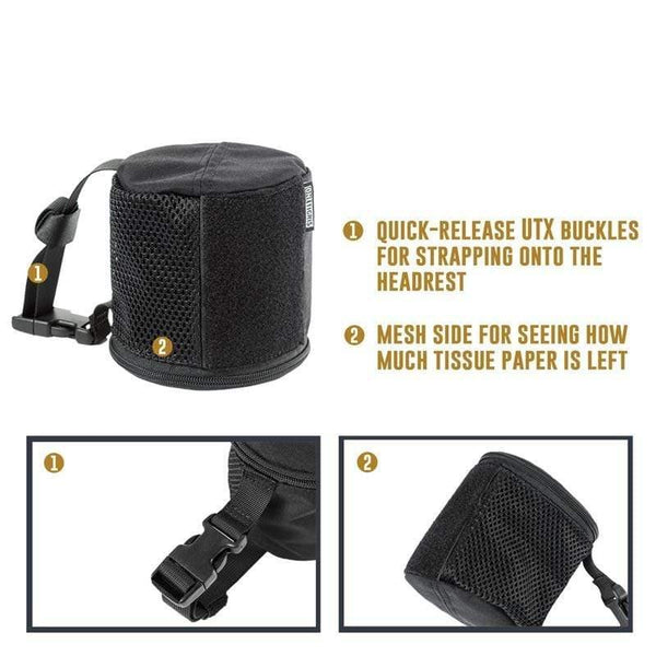 Planet Gates Tactical Car Tissue Roll Holder Case Mount, Multi-use Car Tissue Paper Holder For Outdoor Travel Hiking Camping