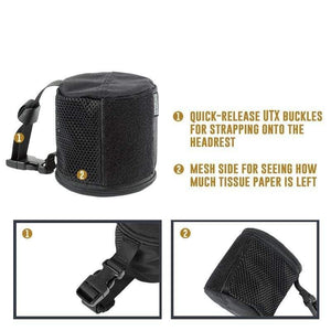 Planet Gates Tactical Car Tissue Roll Holder Case Mount, Multi-use Car Tissue Paper Holder For Outdoor Travel Hiking Camping