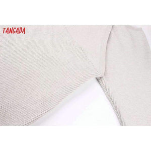 Planet Gates Tangada women dress 2018 knitted mini dress autumn winter ladies sexy green sweater dress long sleeve vintage korean ADY08