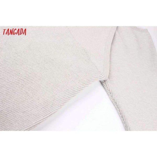 Planet Gates Tangada women dress 2018 knitted mini dress autumn winter ladies sexy green sweater dress long sleeve vintage korean ADY08