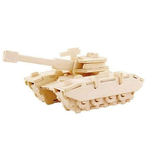 Planet Gates Tank DIY 3D Wooden Car Truck Puzzle Game Children Kids Natural Color Toy Model Building Kits Educational Hobbies Gift JP237
