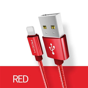 Planet Gates Tarnish / 100cm ROCK Cable For IPhone IOS 11 10 9 For Fast Charger Lighting to USB Cables Charging Cord 0.2M 1.0M 1.8M 3M 2.1A  For Mobile Phone