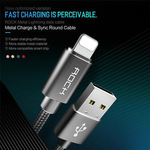 Planet Gates Tarnish / 100cm ROCK Cable For IPhone IOS 11 10 9 For Fast Charger Lighting to USB Cables Charging Cord 0.2M 1.0M 1.8M 3M 2.1A  For Mobile Phone