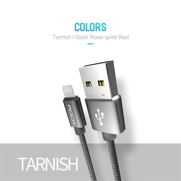 Planet Gates Tarnish / 100cm ROCK Cable For IPhone IOS 11 10 9 For Fast Charger Lighting to USB Cables Charging Cord 0.2M 1.0M 1.8M 3M 2.1A  For Mobile Phone