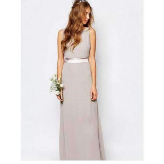 Planet Gates New Bridesmaid Dresses Long With Train Chiffon Sleeveless Sexy Backless Elegant Summer Formal Prom Party Gown