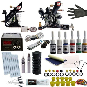 Planet Gates Tattoo 2 Guns Machine Tips Grip 6 Colors Tattoo Pigment Kits Power Supply Accesories Makesup Complete Tatoo Permanent Art