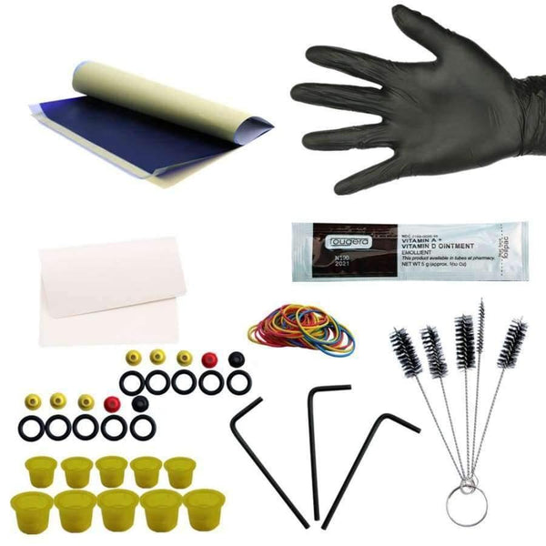 Planet Gates Tattoo 2 Guns Machine Tips Grip 6 Colors Tattoo Pigment Kits Power Supply Accesories Makesup Complete Tatoo Permanent Art