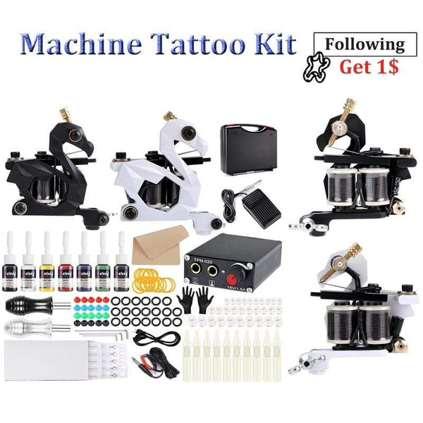 Planet Gates Tattoo Kit Coil Tattoo Machine Set Tattoo Power Supply Needles Professional Tattoo Machine Kit for Beginner Starter