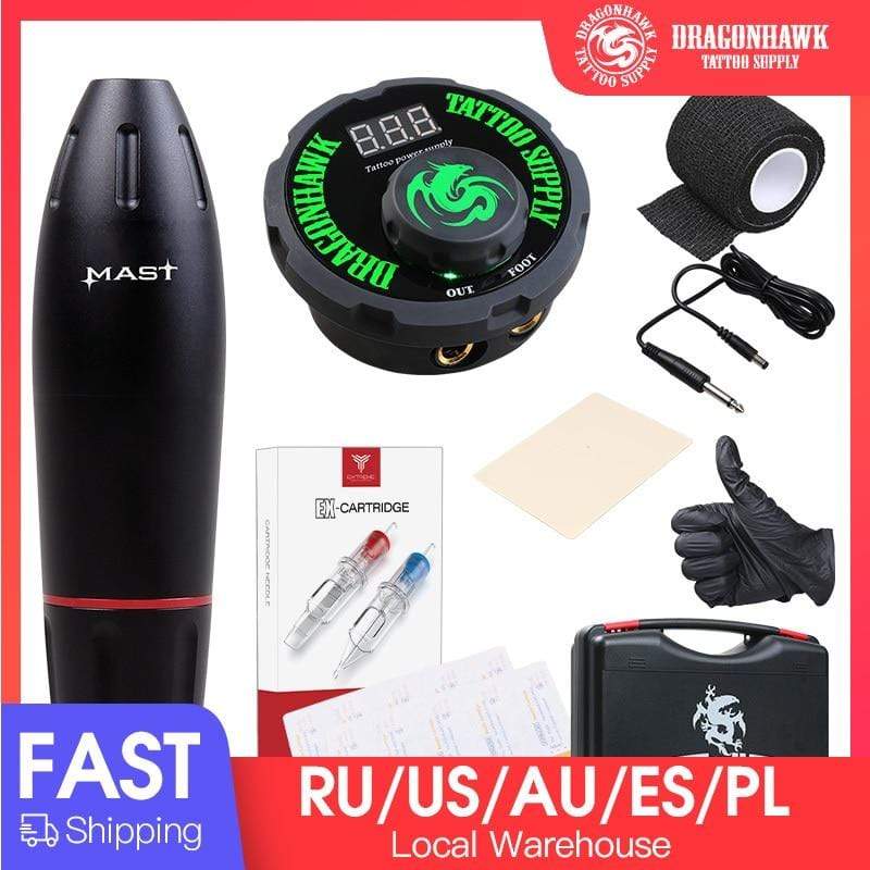 Zestaw do tatuażu Planet Gates, profesjonalny zestaw do tatuażu, obrotowy długopis, wkład do makijażu permanentnego, igła, tatuaż, sztuka ciała