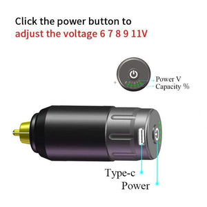 Planet Gates Tattoo Kit Rocket Mini Rotary RCA Battery Machine Pen With Powerful Tattoo Power Supply Mini Wireless Set  Makeup Tools