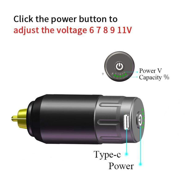 Planet Gates Tattoo Kit Rocket Mini Rotary RCA Battery Machine Pen With Powerful Tattoo Power Supply Mini Wireless Set  Makeup Tools