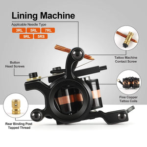 Planet Gates Tattoo Kit Tattoo Machines Gun With Ink Power Supply Tattoo Grips Complete Tattoo Set Accessories Supplies Body Art Tools