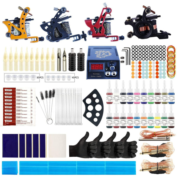 Planet Gates Tattoo Kit Tattoo Machines Gun With Ink Power Supply Tattoo Grips Complete Tattoo Set Accessories Supplies Body Art Tools