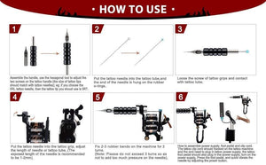 Planet Gates Tattoo Kit Tattoo Machines Gun With Ink Power Supply Tattoo Grips Complete Tattoo Set Accessories Supplies Body Art Tools