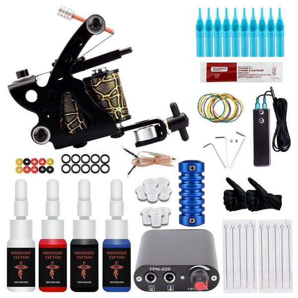Planet Gates Tattoo Kits Tattoo Machine Set Complete Beginner Tattoo Pen Machine Kit Stick And Poke Pigments For Permanent Makeup Accessories