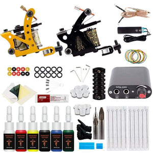 Planet Gates Tattoo Kits Tattoo Machine Set Complete Beginner Tattoo Pen Machine Kit Stick And Poke Pigments For Permanent Makeup Accessories