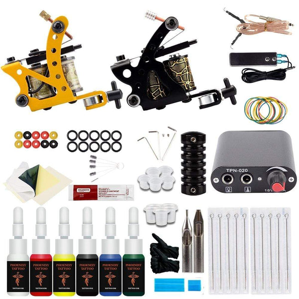 Planet Gates Tattoo Kits Tattoo Machine Set Complete Beginner Tattoo Pen Machine Kit Stick And Poke Pigments For Permanent Makeup Accessories