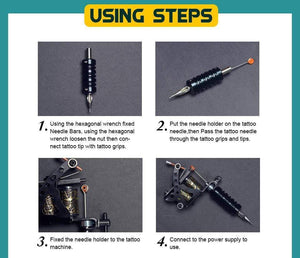 Planet Gates Tattoo Kits Tattoo Machine Set Complete Beginner Tattoo Pen Machine Kit Stick And Poke Pigments For Permanent Makeup Accessories