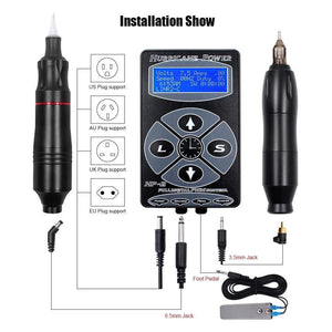 Planet Gates Tattoo Machine Kit Complete Rotary Pen Eyebrow Cartridge Tattoo Machine Set Professional Tattoo Kits for Tattoo Body Art