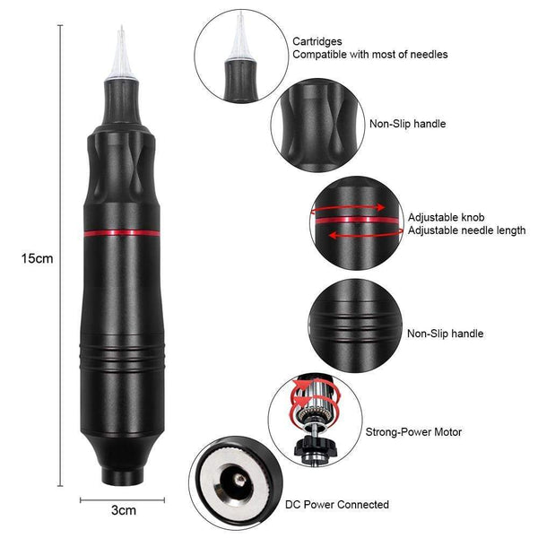 Planet Gates Tattoo Machine Kit Complete Rotary Pen Eyebrow Cartridge Tattoo Machine Set Professional Tattoo Kits for Tattoo Body Art