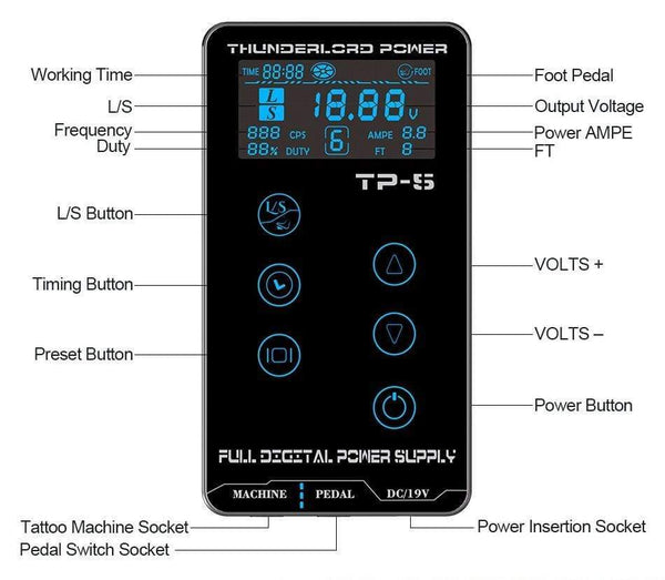 Planet Gates Tattoo Machine Kit Professional Complete Tattoo Machine Pen LCD Touch Screen Tattoo Power Cartridges for Tattoo Beginners Artist