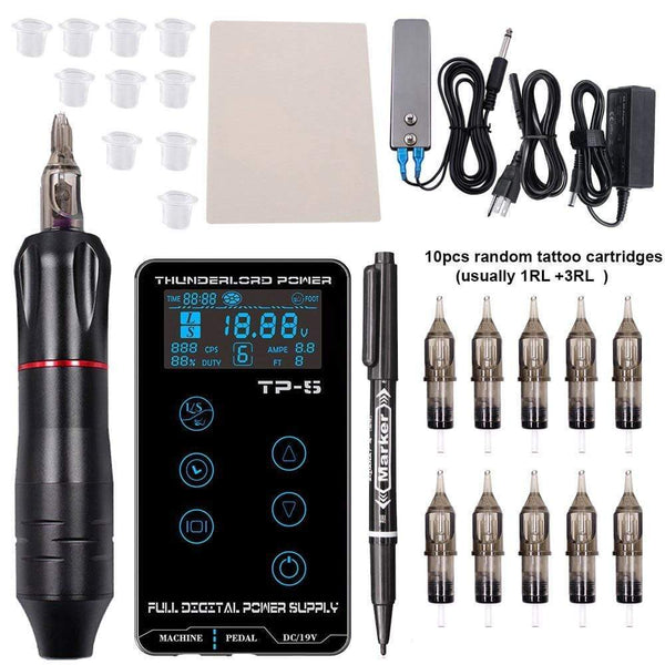 Planet Gates Tattoo Machine Kit Tattoo Power Supply Rotary Pen With Cartridges Needles For Permanent Makeup Eyebrow Microblading Needles