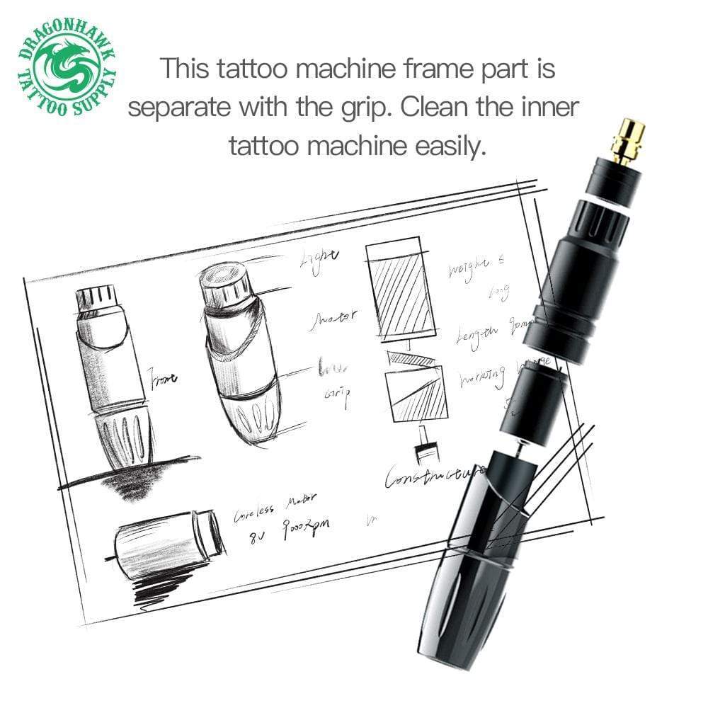 Planet Gates Tattoo Machine Pen Style Kit LCD Dual Power Supply Triple Black 15ml Cartridge Set Permanent PMU Eyeliner Eyebrow Lips