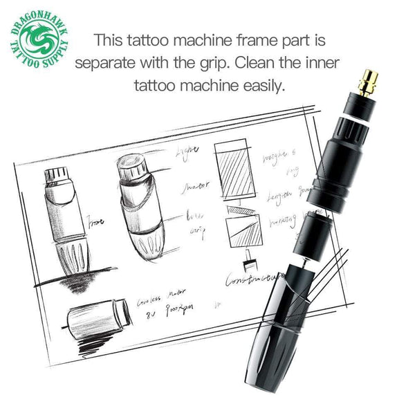 Planet Gates Tattoo Machine Pen Style Kit LCD Dual Power Supply Triple Black 15ml Cartridge Set Permanent PMU Eyeliner Eyebrow Lips