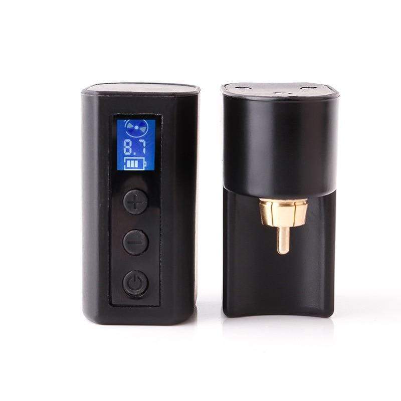 Planet Gates Tattoo Mini Wireless Power Tattoo Battery Pack with LCD Screen For Tattoo Rotary Machine Pen RCA/DC Tattoo Power Supply